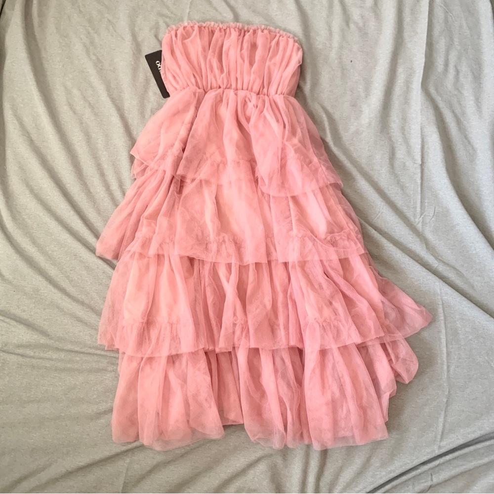 Elegant Pink Tiered Dress